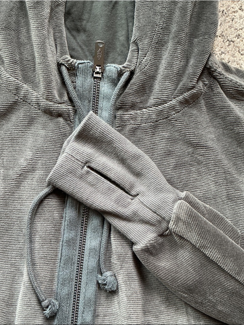 New FP Movement by Free People Training Day Velour Jumpsuit ~ Charcoal Gray - Picture 12 of 14